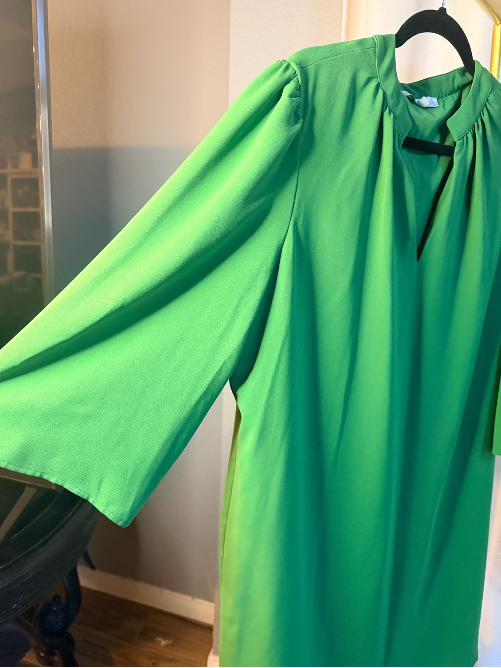 Preston & York Kelly Green V-Neck Shift Dress - Picture 2 of 6